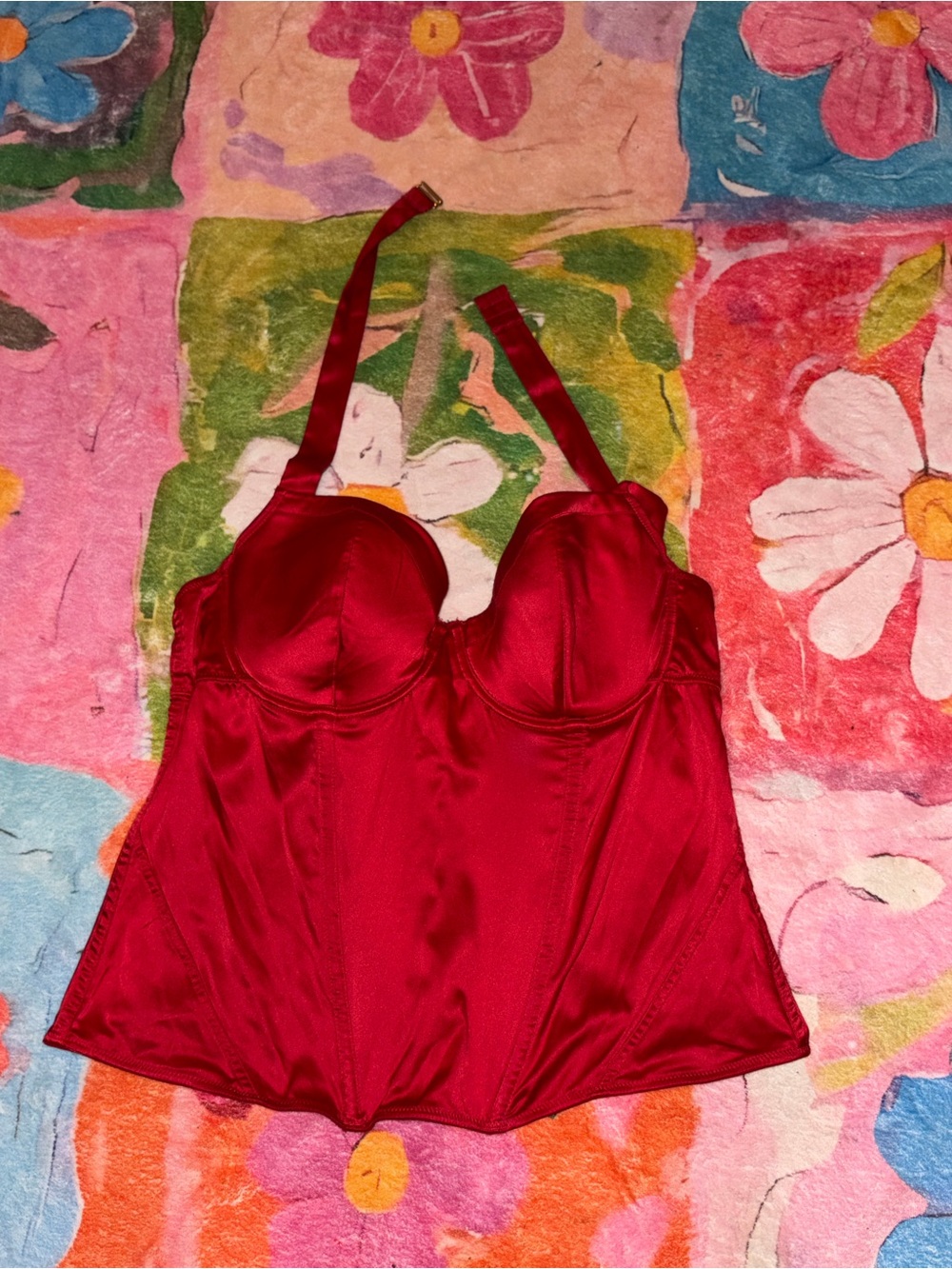 La SENZA Red Satin Bustier